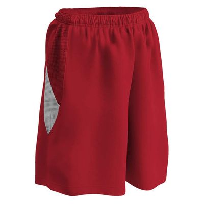 Champro Post Up Reversible Polyester Basketball Short, Girls' Large, Scarlet, White