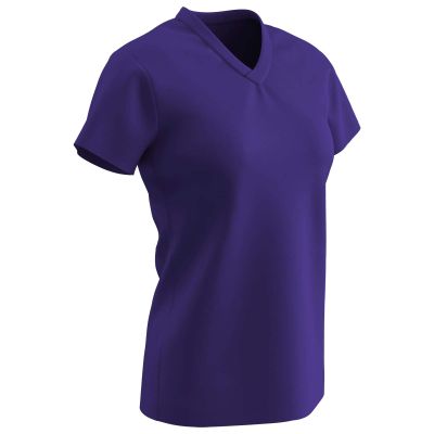 Champro Star Ladies V Neck T Shirt, Girls' Small, Purple