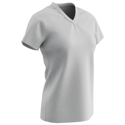 Champro Star Ladies V Neck T Shirt, Girls' Small, White