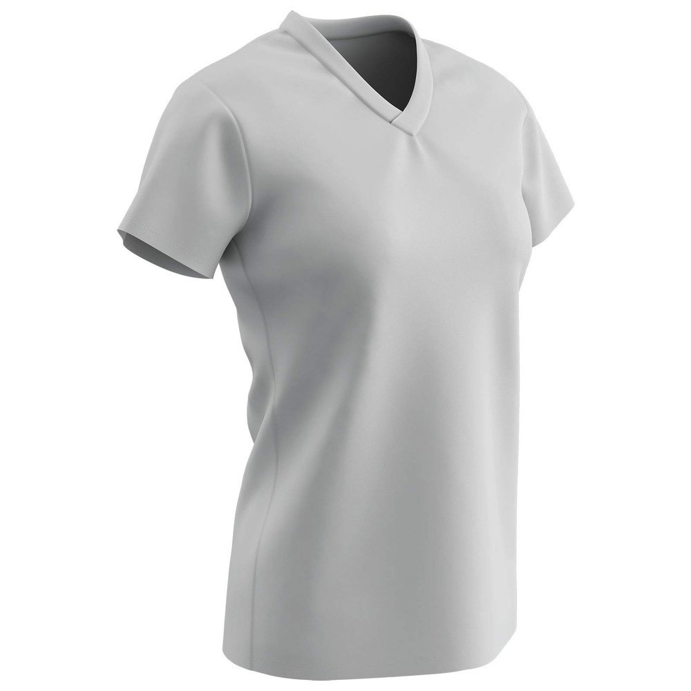 Champro Star Ladies V Neck T Shirt, Girls' Small, White