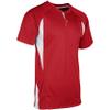 CHAMPRO Mens Wild Card 2-Button Baseball/Softball Jersey, Scarlet,white, XX-Large US view 1
