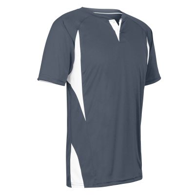 Champro Wild Card 2 Button Polyester Baseball/Softball Jersey, Youth Small, Graphite,White