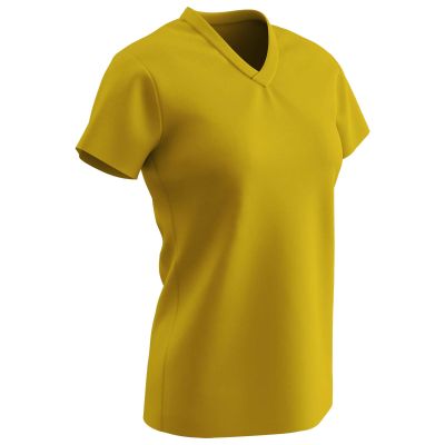Champro Star Ladies V Neck T Shirt, Girls' Medium, Gold