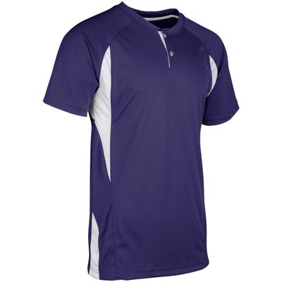 Champro Wild Card 2 Button Polyester Baseball/Softball Jersey, Adult 3X-Large, Purple,White
