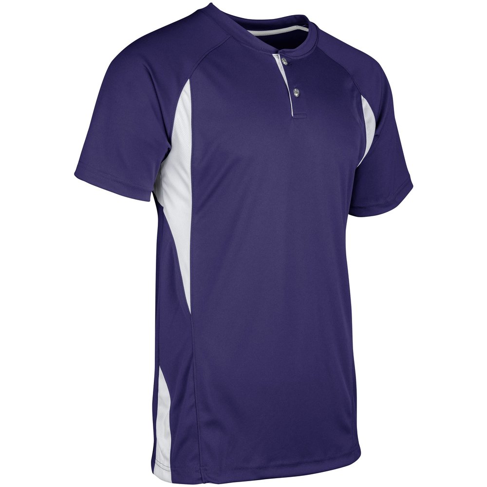 Champro Wild Card 2 Button Polyester Baseball/Softball Jersey, Adult 3X-Large, Purple,White