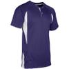 Champro Wild Card 2 Button Polyester Baseball/Softball Jersey, Adult 3X-Large, Purple,White view 1
