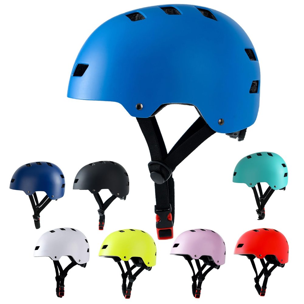 Bike Helmet 3 Sizes for Teenager Kids Youth Adults,Bavilk Skateboard Helmet Adjustable Multi-Sport Bicycle Cycling Scooter Roller Skate Inline Skating Rollerblading for Girls Boys Women Men Teen