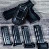 2 Pack Universal Magazine IWB Pouch Concealed Carry 9mm .40 .45 .380 .357, Mag Holster for S&W M&P Sig Sauer Ruger Glock, Handgun Ammo Gun Ammunition Holsters (Double Stitching-4 mag Pouch) view 4