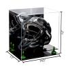 Better Display Cases Acrylic Catchers Helmet Display Case with Mirror, Green Risers and Black Base (A002-GRR) view 2