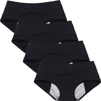WBEAUTALLOVE Womens Mesh Period Panties High Waisted Menstrual Leak Proof Underwear Incontinence Protective Briefs(H-4-4-1,Small)