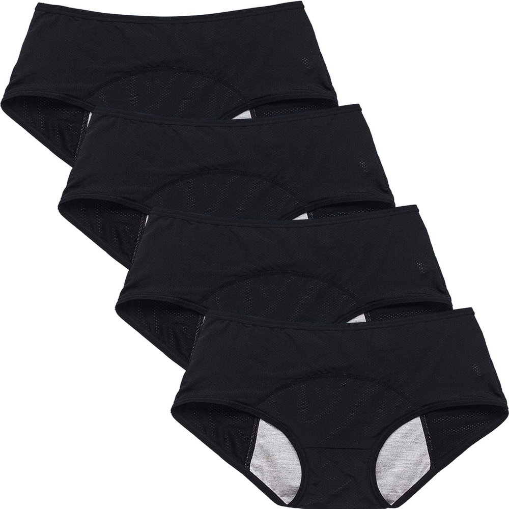 WBEAUTALLOVE Womens Mesh Period Panties High Waisted Menstrual Leak Proof Underwear Incontinence Protective Briefs(H-4-4-1,Small)