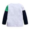 Hooyi Little Boys Dinosaur T-Shirt Paneled Long Sleeves Cotton Crewneck Top Tee Cartoon Dino Bottoming Shirt White view 2