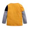Hooyi Little Boys Dinosaur T-Shirt Paneled Long Sleeves Cotton Crewneck Top Tee Cartoon Dino Bottoming Shirt Yellow view 2