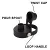 WishDirect Wide Mouth Lid with Flexible Handle Compatible with Hydro Flask 12/16/18/20/32/40/64 Oz, Fits Simple Modern, Takeya, Iron Flask, BUZIO and Most Wide Mouth Water Bottles (Black, 1 Pack) view 2