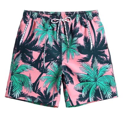 maamgic Mens Swim Trunks Quick Dry Swim Shorts with Mesh Lining Funny Swimwear Bathing Suits 7inch Pink Tree X-Small