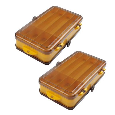 BESPORTBLE 2pcs Baits Storage Boxes Transparent Plastic Double Sided Fishing Lure Storage Box Separated Cells Cases Organizer Fishing Accessary for Outdoor