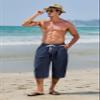 EKLENTSON Mens Casual Pants Yoga Pants Men Baggy Pants for Men Harem Capri Pants Cotton Beach Pants for Men, Navy Blue, 36 view 3