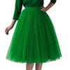 BCDlily Womens Pleated Gauze Knee Length Skirt Adult Tutu Tulle Mesh Dance Party Dress (Green,one Size) view 1