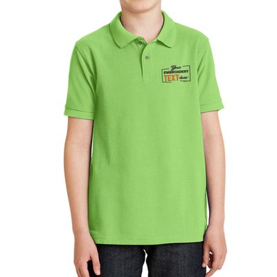Custom Embroidered Jersey Polo Shirts for Youth Personalized Add Your Own Text Lime
