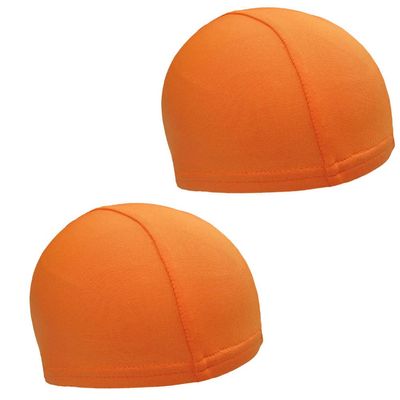 LIOOBO 2PCS Liner Cap Skull Cap Skull Liner hat Wicking Beanie Inner Cover Motorcycle Orange