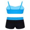 YiZYiF Big Girls' Kids 2 Piece Tankini Swimsuit Swimwear Boyshort with Camisole Bow Back Bra Top Sets Lace Ruffle Sky Blue 4 view 2