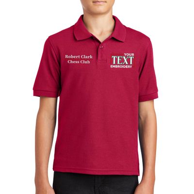 Custom Embroidered Polo Shirts for Youth Personalized Add Your Text Name Design