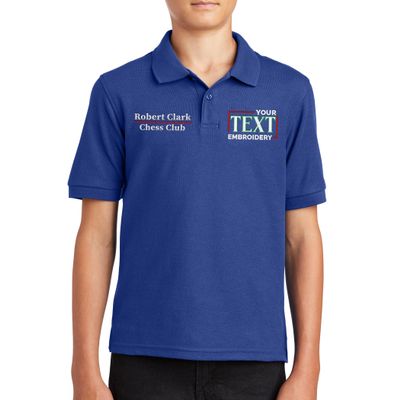 Custom Embroidered Polo Shirts for Youth Personalized Add Your Text Name Design Royal