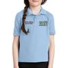 Custom Embroidered Polo Shirts for Youth Personalized Add Your Text Name Design Light Blue view 4