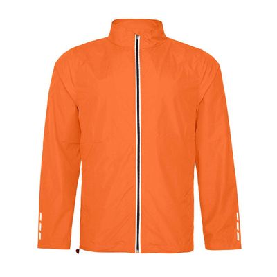 Mens Showerproof Windproof Lightweight Zipup Jacket Boys Sports Wear Running Top Boys Showerproof Windproof Zipup Top (Orange Crush 2X Large)