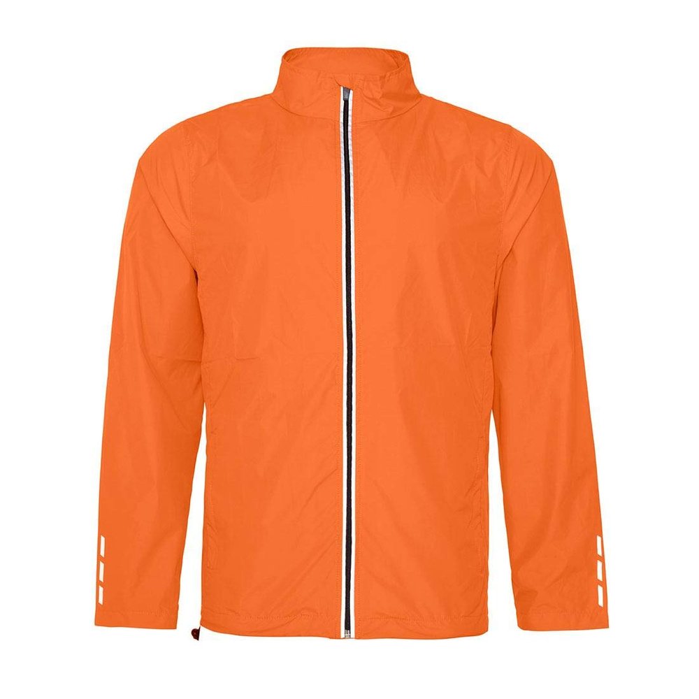 Mens Showerproof Windproof Lightweight Zipup Jacket Boys Sports Wear Running Top Boys Showerproof Windproof Zipup Top (Orange Crush 2X Large)