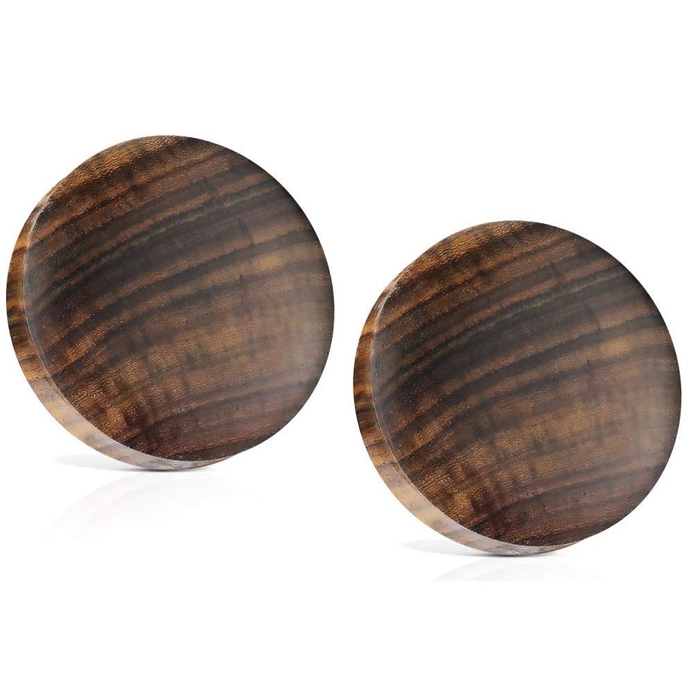 Pierced Owl Sono Wood Saddle Fit Solid Organic Ear Plug Gauges, Sold as a Pair (35mm (1.38"))
