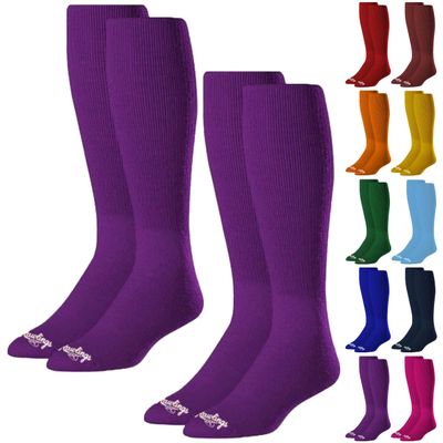 Rawlings Baseball/Softball Socks | 2 Pair | Medium | Purple