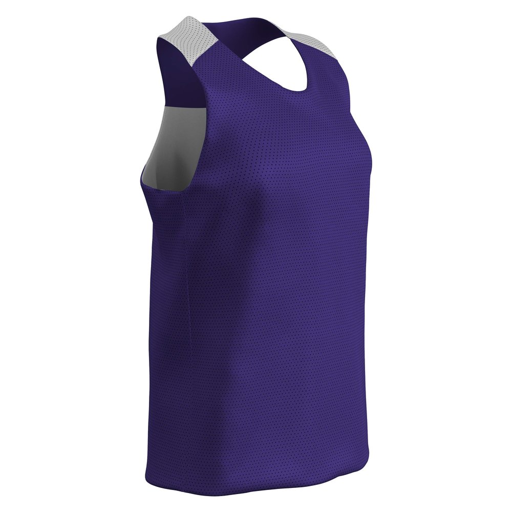 Champro Middie Reversible Women's Lacrosse Polyester Pinnie, Purple,White, Medium