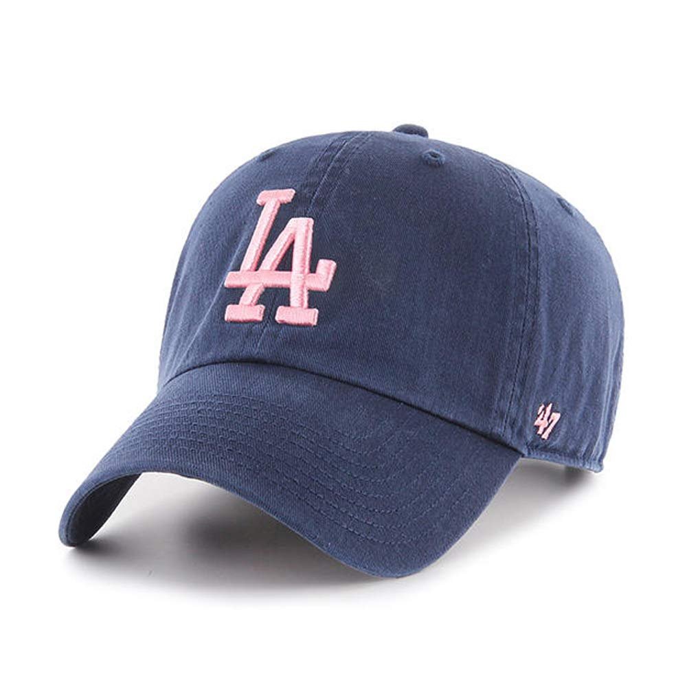 '47 New York Yankees Adjustable Cap Clean Up MLB, Los Angeles Dodgers Navy Pink, One Size
