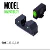 XS SIGHTS R3D Tritium Night Sight Green for Glock 42, 43, 43x, & 48 Gen 1-5, Front and Rear Glow in The Dark Tritium for Tactical Applications view 2