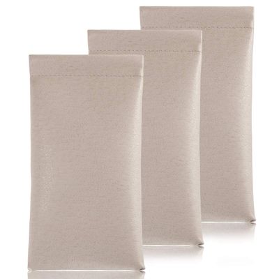 TRIUMPH VISION Squeeze Leather Sunglasses Pouch - 3 Pack Spring Storage Glasses Case Holder Eyeglass Sleeve (Grey)