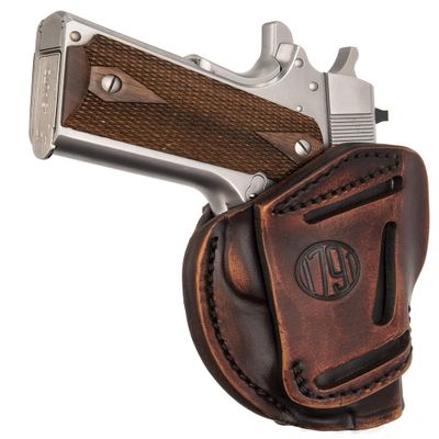 1791 Gunleather 3-Way 1911 Holster - Ambidextrous OWB CCW Leather Gun Holster - Fits All 1911 Models Sig, Colt, Kimber, Ruger, Browning, Taurus and Remmington