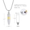 Bullet Cremation Urn Necklace for Ashes Stainless Steel Memorial Keepsake Jewelry (Gold) view 2