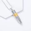 Bullet Cremation Urn Necklace for Ashes Stainless Steel Memorial Keepsake Jewelry (Gold) view 3