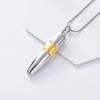 Bullet Cremation Urn Necklace for Ashes Stainless Steel Memorial Keepsake Jewelry (Gold) view 4