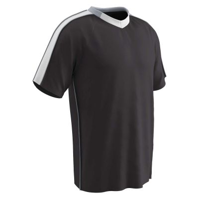 Champro Mark Soccer Lightweight Jersey, Black,White,Silver, Large