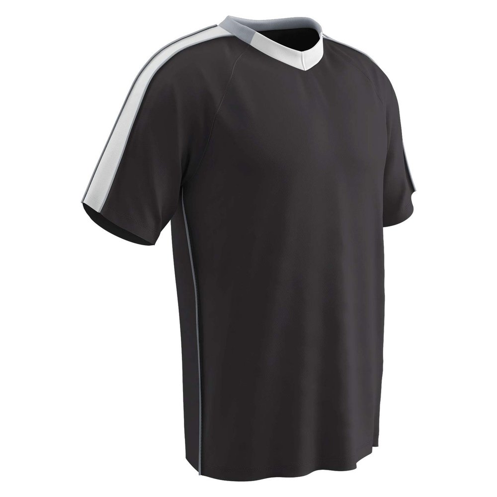 Champro Mark Soccer Lightweight Jersey, Black,White,Silver, Large