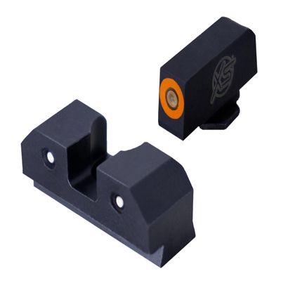 XS SIGHTS R3D Tritium Night Sight Orange for Glock 42, 43, 43x, & 48 Gen 1-5 and Taurus, Front and Rear Glow in The Dark Tritium for Tactical Applications