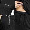 INK+IVY unisex adult Rayon Top & Pajama Set, Breathable Sleepwear Button Up Long Sleeve Shirt with Notch Collar Cute Trouser PJ Sets Nightware Casual Soft Breathabl, Black, X-Small US view 3