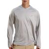 Men's UPF 50+ UV Sun Protection Hoodie Long Sleeve Rash Guard Hiking Fishing Swim T Shirt (Grey, L) view 1