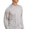 Men's UPF 50+ UV Sun Protection Hoodie Long Sleeve Rash Guard Hiking Fishing Swim T Shirt (Grey, L) view 2