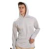 Men's UPF 50+ UV Sun Protection Hoodie Long Sleeve Rash Guard Hiking Fishing Swim T Shirt (Grey, L) view 3
