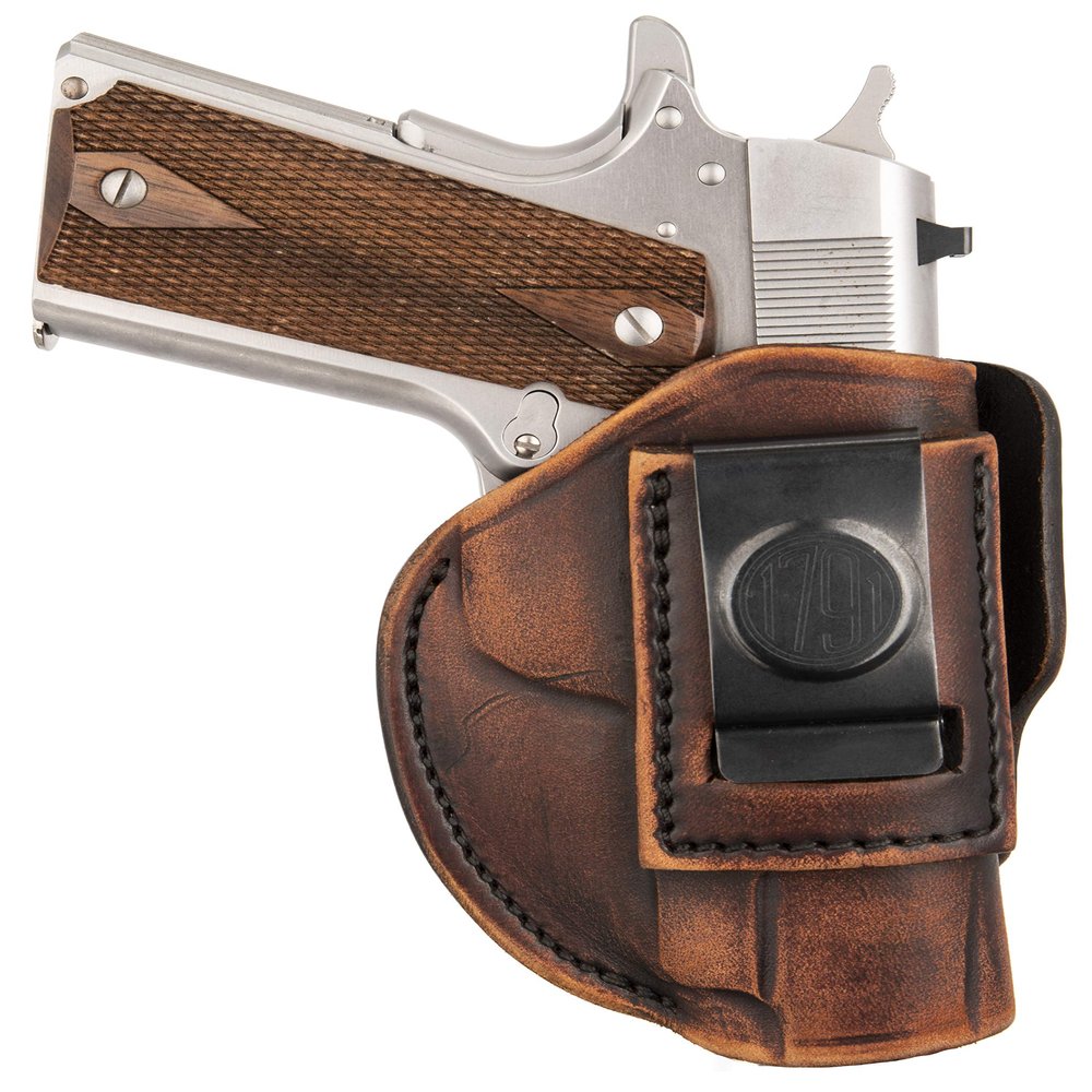1791 GunLeather 4-Way 1911 Holster - OWB and IWB CCW Leather Gun Holster - Right Handed - Fits All 3 and 4 inch 1911 Models SIG, COLT, Kimber, Ruger, Browning, Taurus