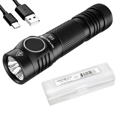 Nitecore E4K 4400 Lumen EDC Compact Rechargeable Flashlight with LumenTac Organizer