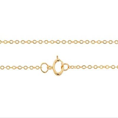 14Kt Gold Filled 1.5x1mm 6.5" Inch Drawn Flat Cable Neck Chain with Clasp - 1pc (13310)/1
